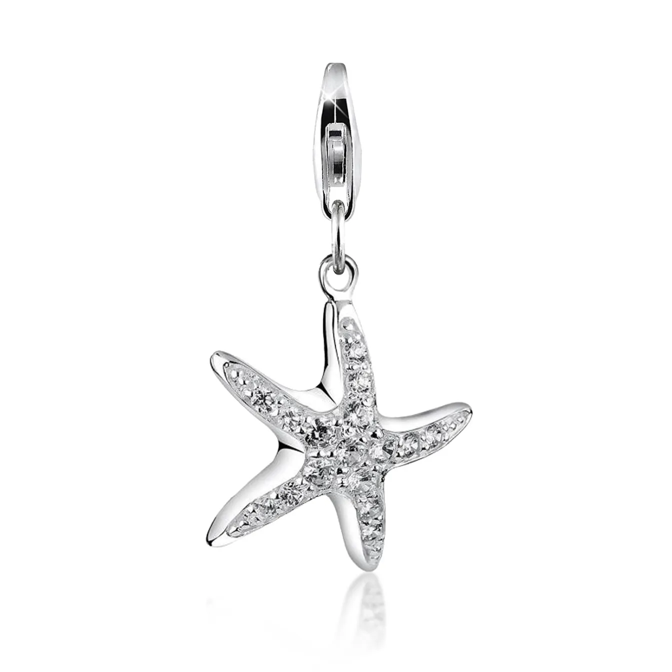 Elli "Charm Seestern | Zirkonia ( Weiß )< Symbol-schmuck|Anhänger & Charms