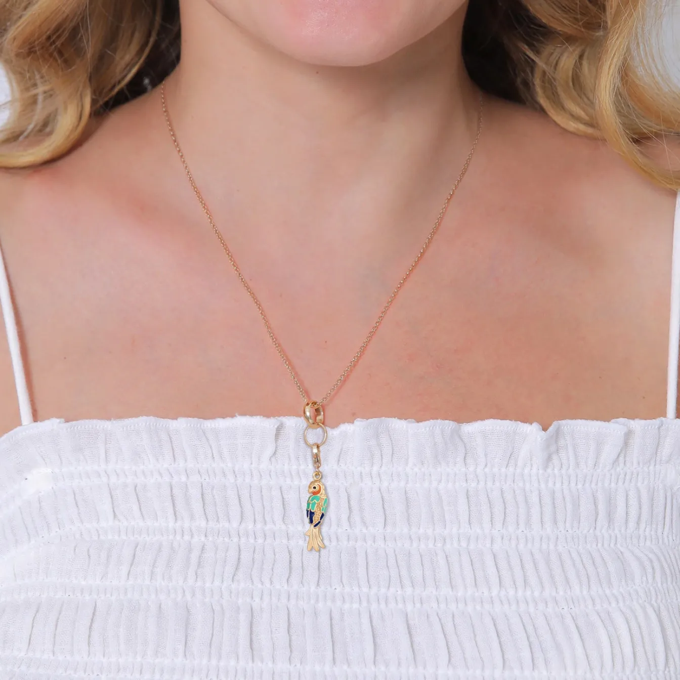 Elli "Charm Vogel | Kristall ( Schwarz )< Anhänger & Charms|Vergoldet