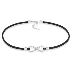 Elli "Choker | Kunstleder, Zirkonia (Weiß)< Symbol-schmuck|Herz-schmuck