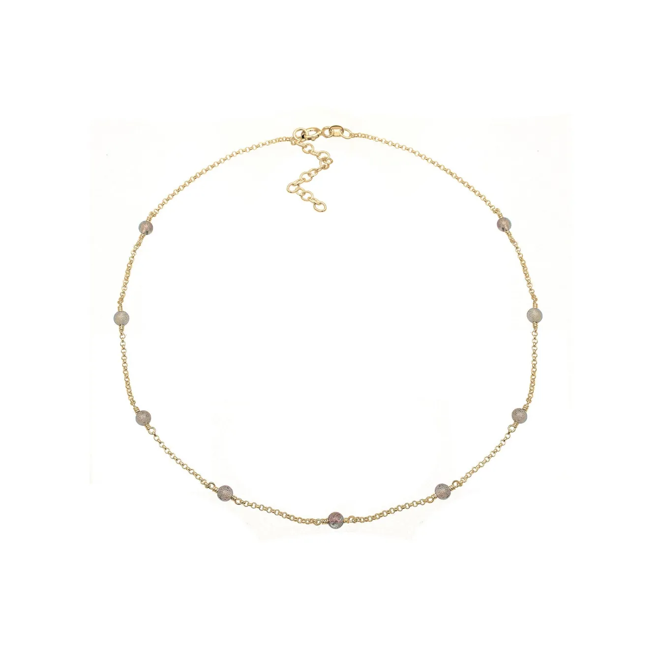 Elli "Choker | Labradorit (Grau)< Halsketten|Vergoldet