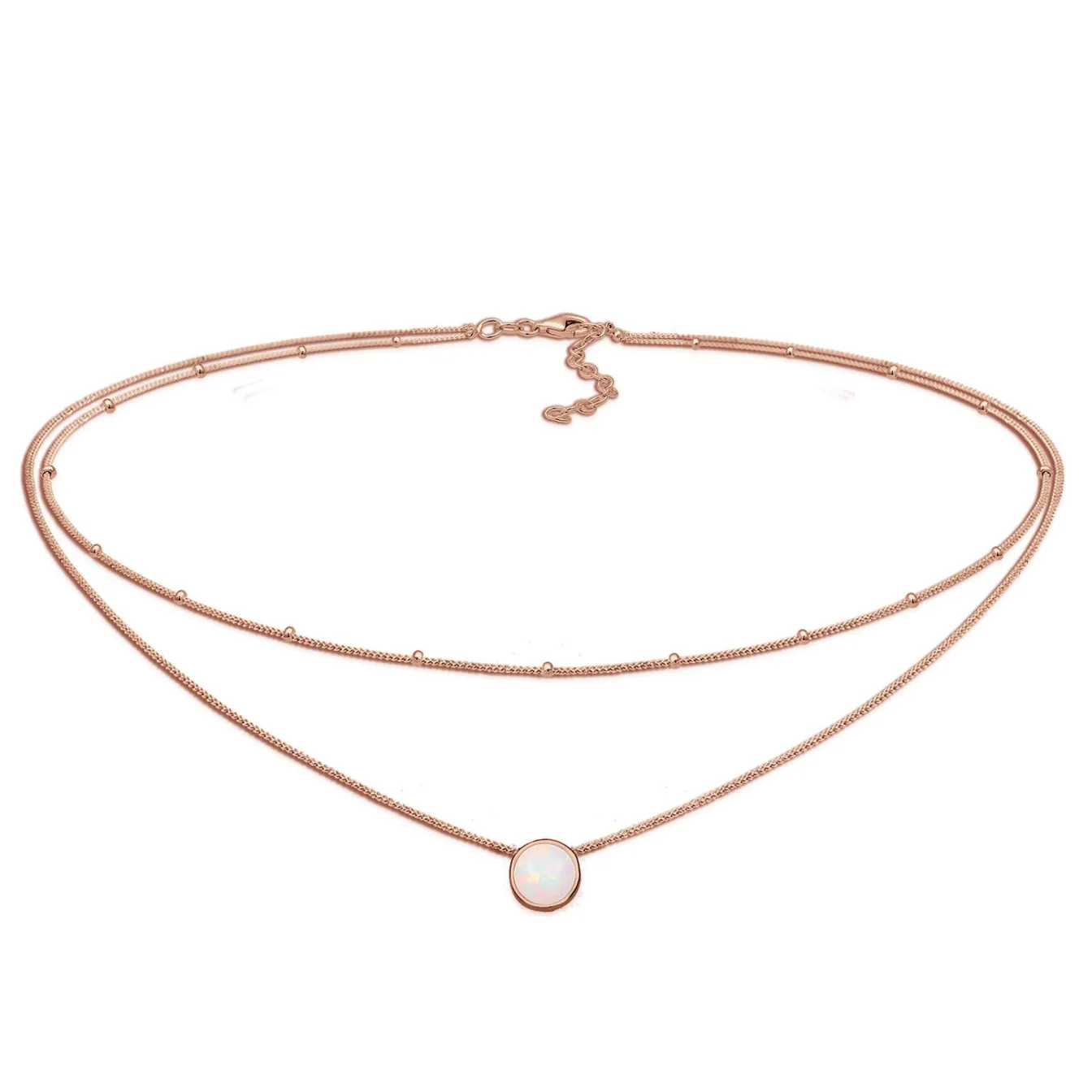 Elli "Choker | Opal (Weiß)< Roségold|Halsketten