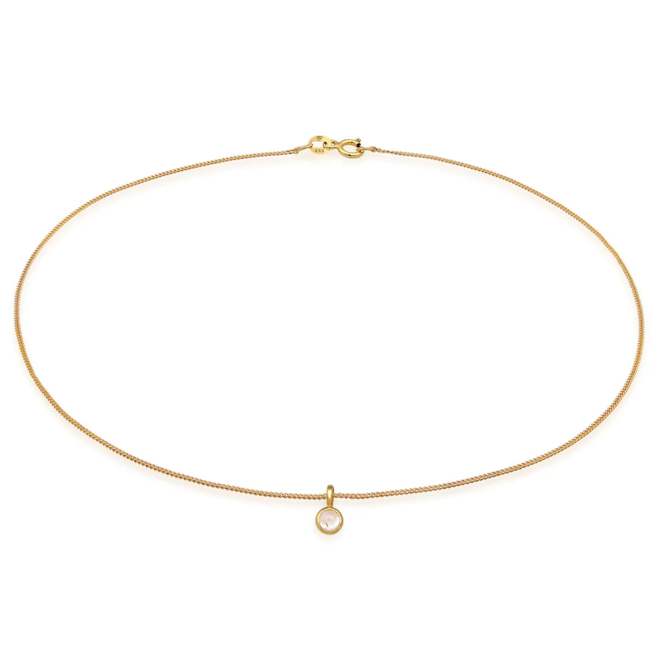 Elli "Choker Anhänger | Mondstein (Weiß)< Edelsteine|Halsketten