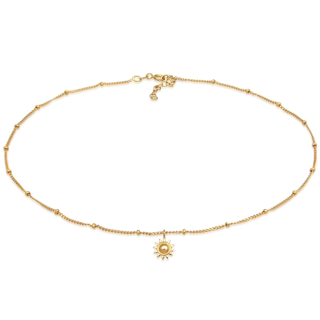 Elli "Choker Anhänger Sonne< Vergoldet|Symbol-schmuck
