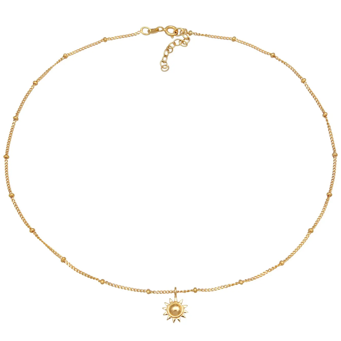 Elli "Choker Anhänger Sonne< Vergoldet|Symbol-schmuck