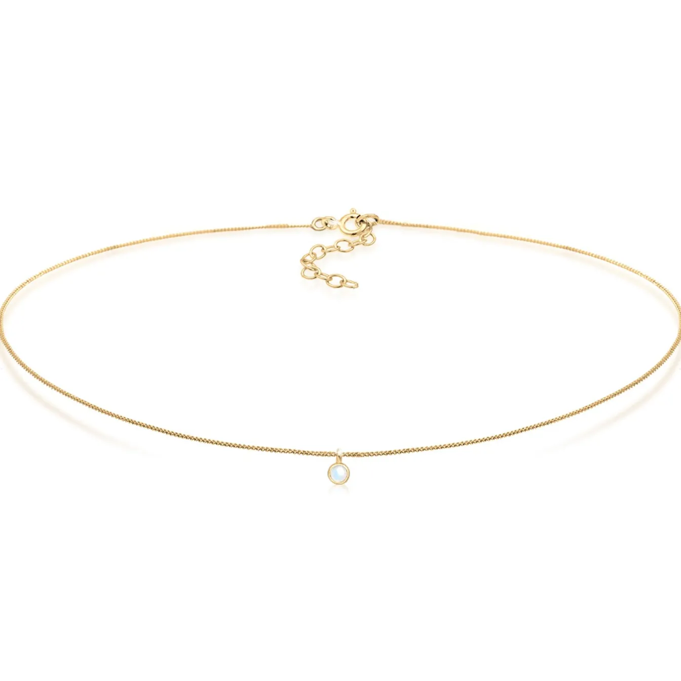 Elli "Choker Basic | Mondstein (Weiß)< Silber|Roségold