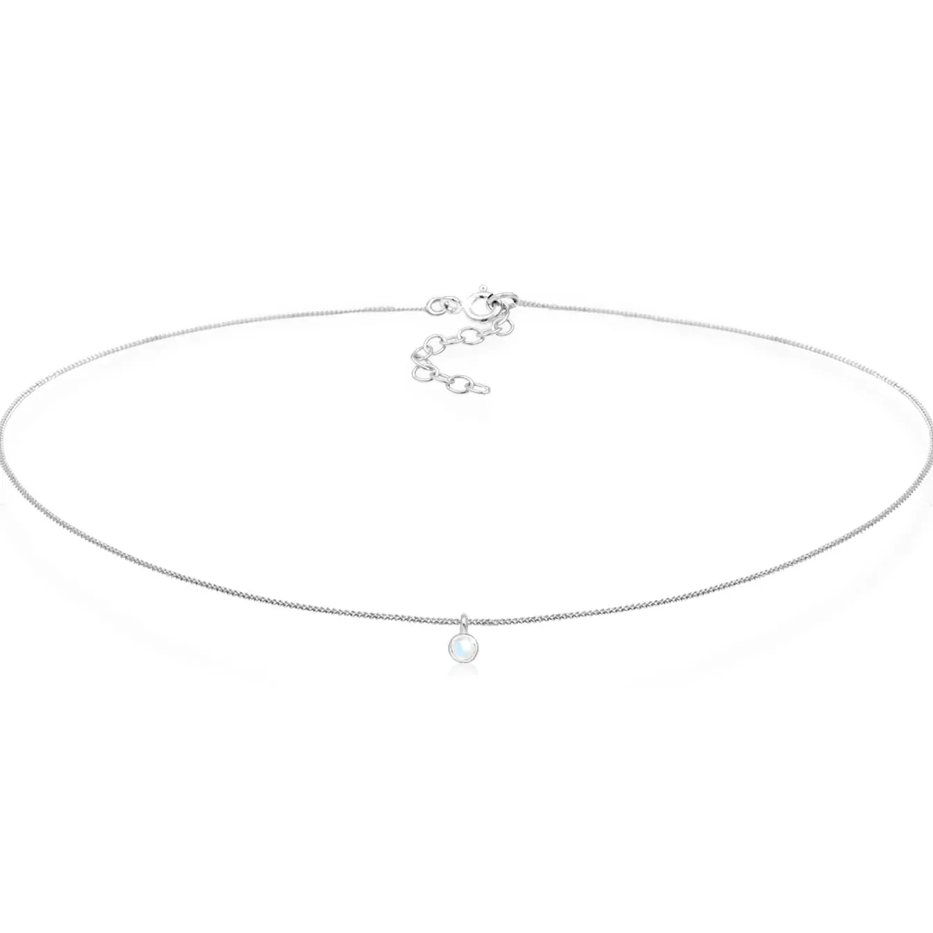 Elli "Choker Basic | Mondstein (Weiß)< Silber|Roségold