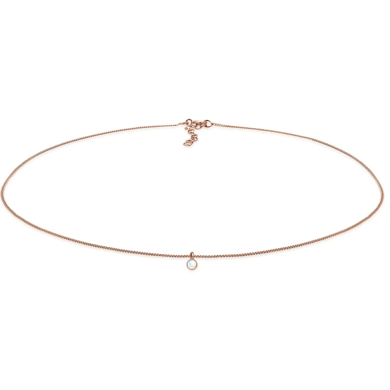Elli "Choker Basic | Mondstein (Weiß)< Silber|Roségold