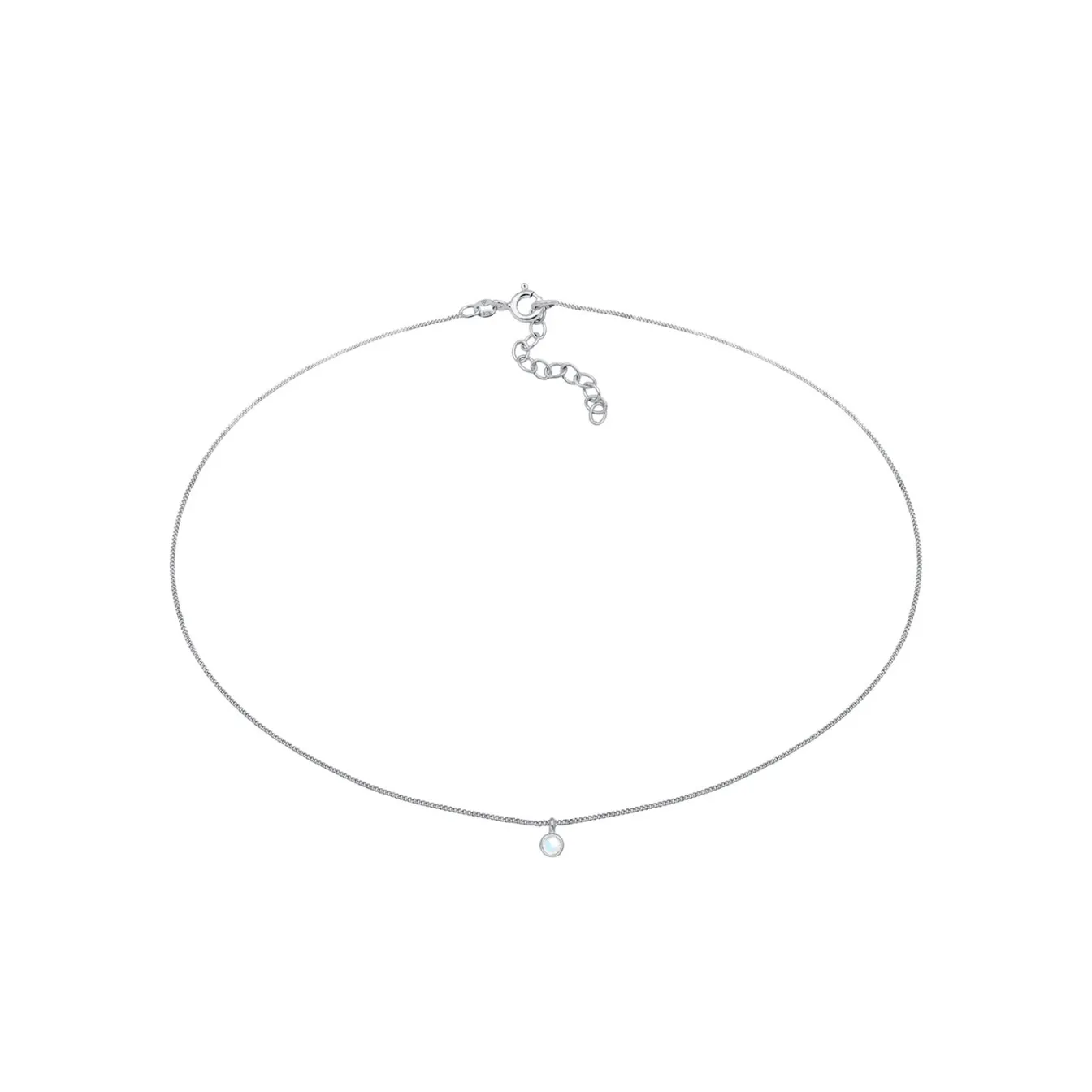 Elli "Choker Basic | Mondstein (Weiß)< Silber|Roségold