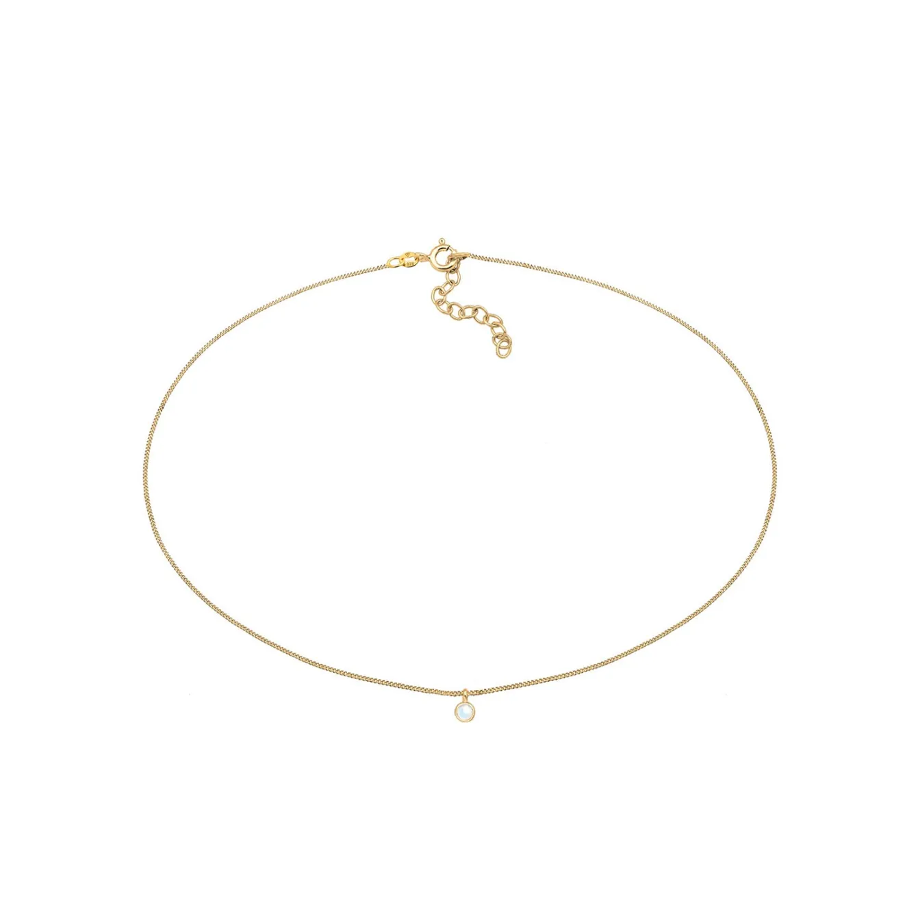 Elli "Choker Basic | Mondstein (Weiß)< Silber|Roségold
