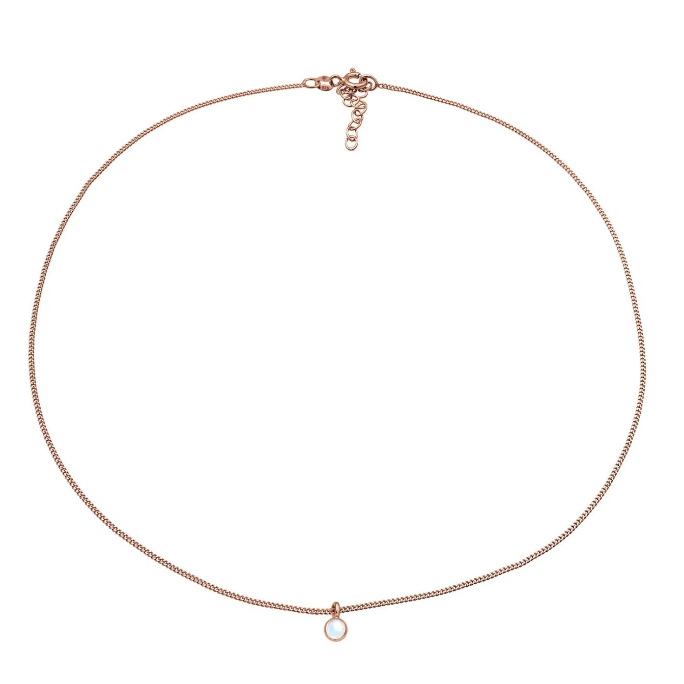 Elli "Choker Basic | Mondstein (Weiß)< Silber|Roségold