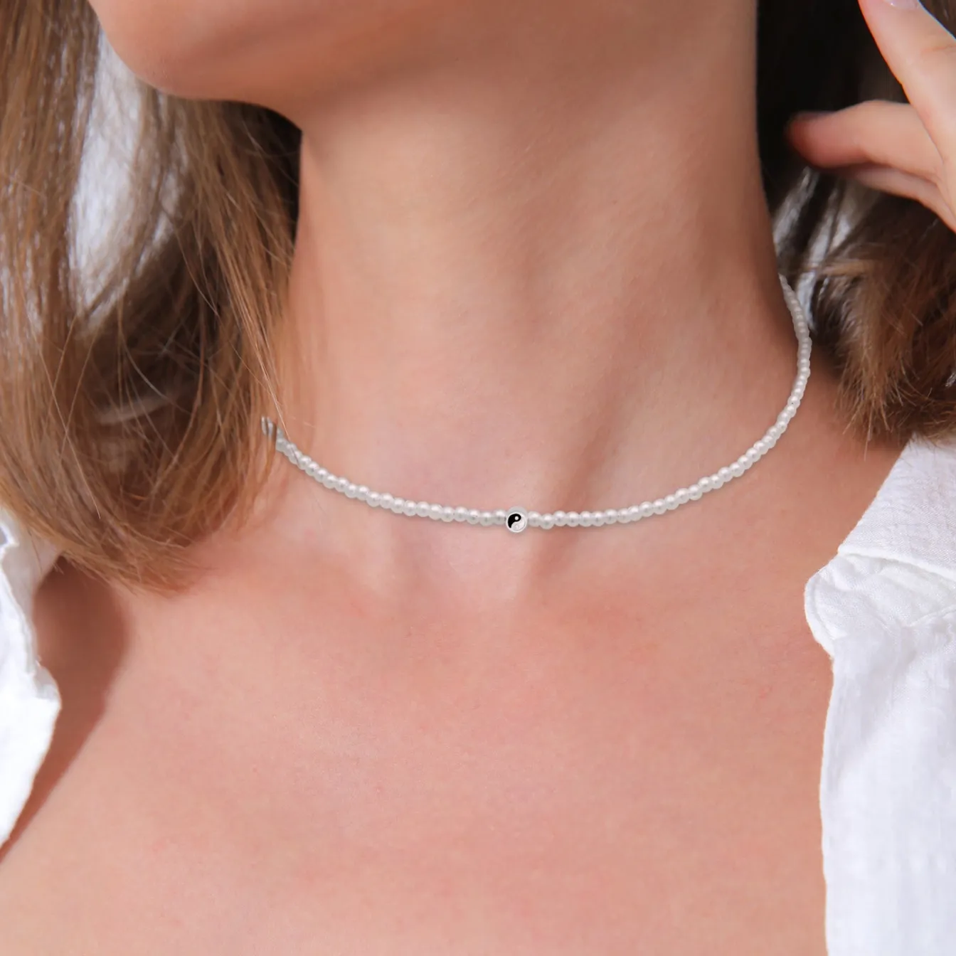 Elli "Choker Basique | Synth. Perle< Symbol-schmuck|Perlen