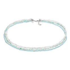 Elli "Choker Beads | Amazonit (Hellblau), Mondstein (Weiß)< Edelsteine|Halsketten