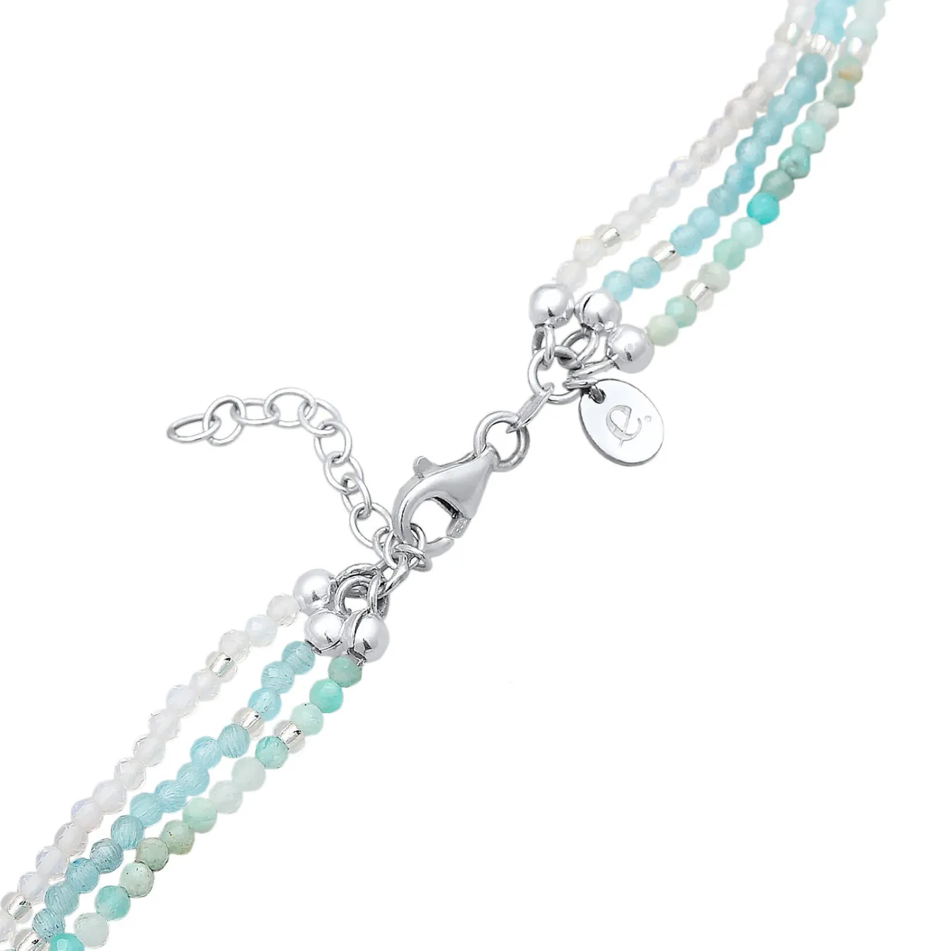 Elli "Choker Beads | Amazonit (Hellblau), Mondstein (Weiß)< Edelsteine|Halsketten