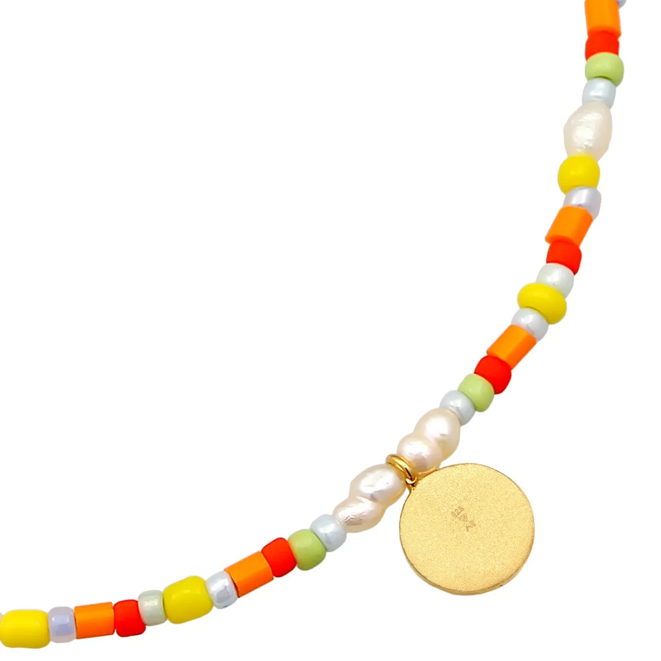 Elli "Choker Beads Bunt< Halsketten|Vergoldet