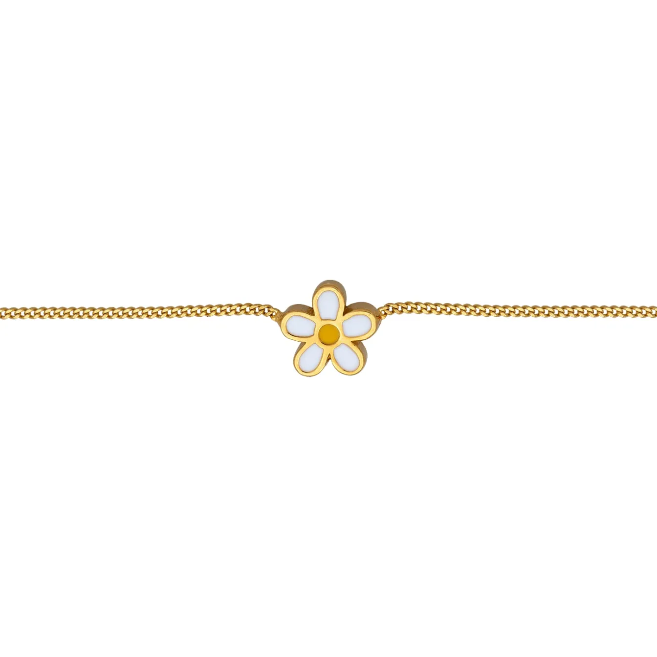 Elli "Choker Blume | Emaille (Weiß & Gelb)< Vergoldet|Symbol-schmuck