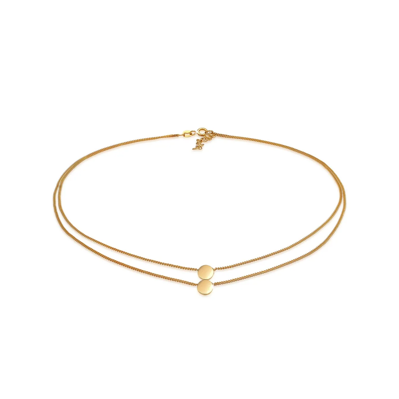Elli "Choker Disc< Halsketten|Vergoldet