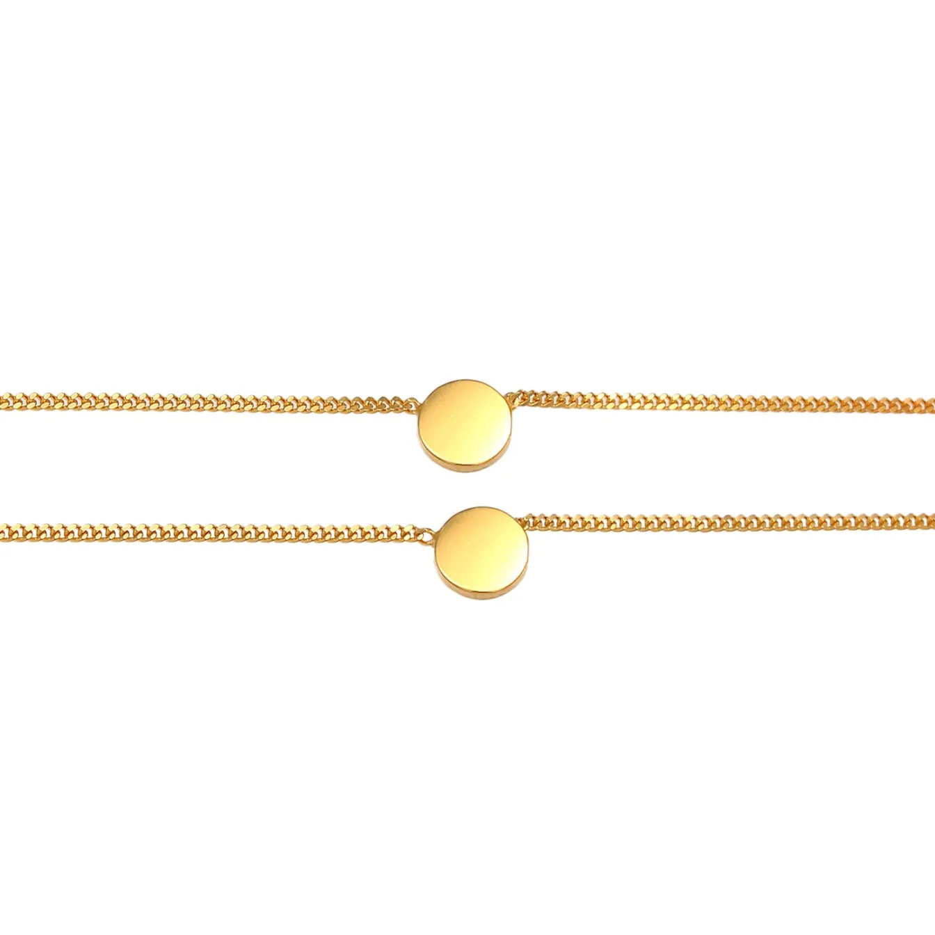 Elli "Choker Disc< Halsketten|Vergoldet