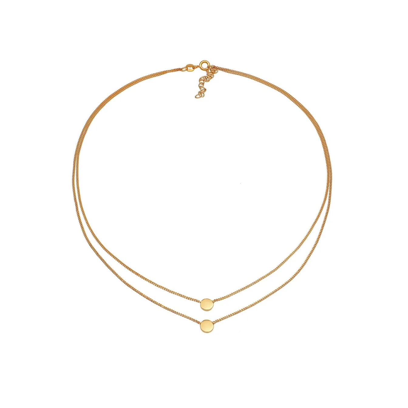 Elli "Choker Disc< Halsketten|Vergoldet