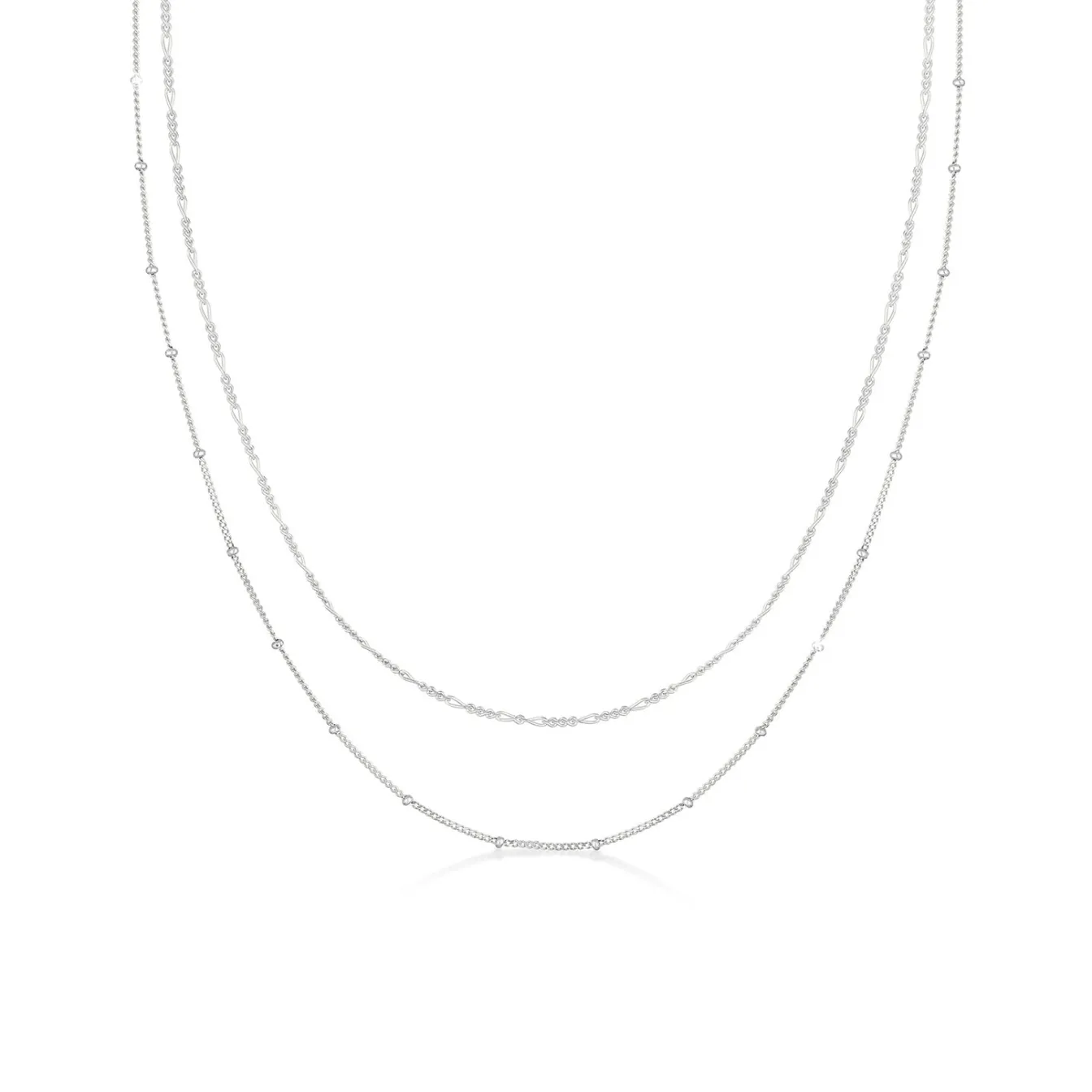 Elli "Choker 2er Set Kugel- & Figarokette< Halsketten|Silber