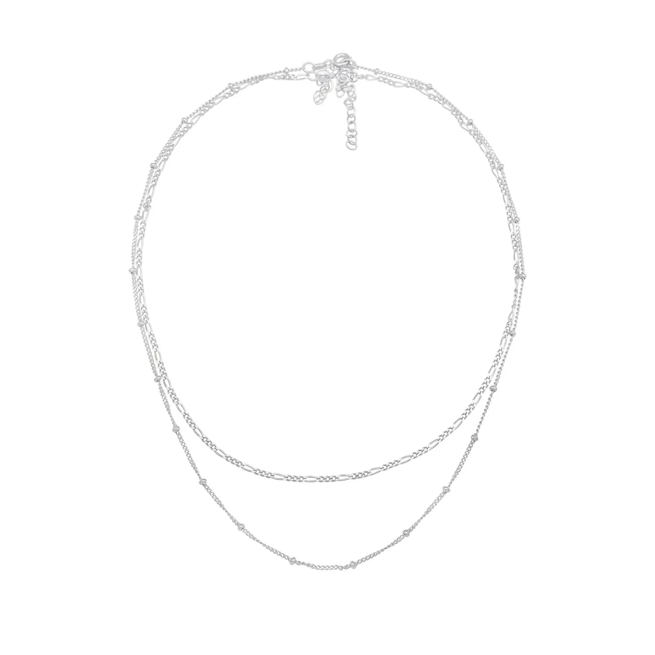 Elli "Choker 2er Set Kugel- & Figarokette< Halsketten|Silber