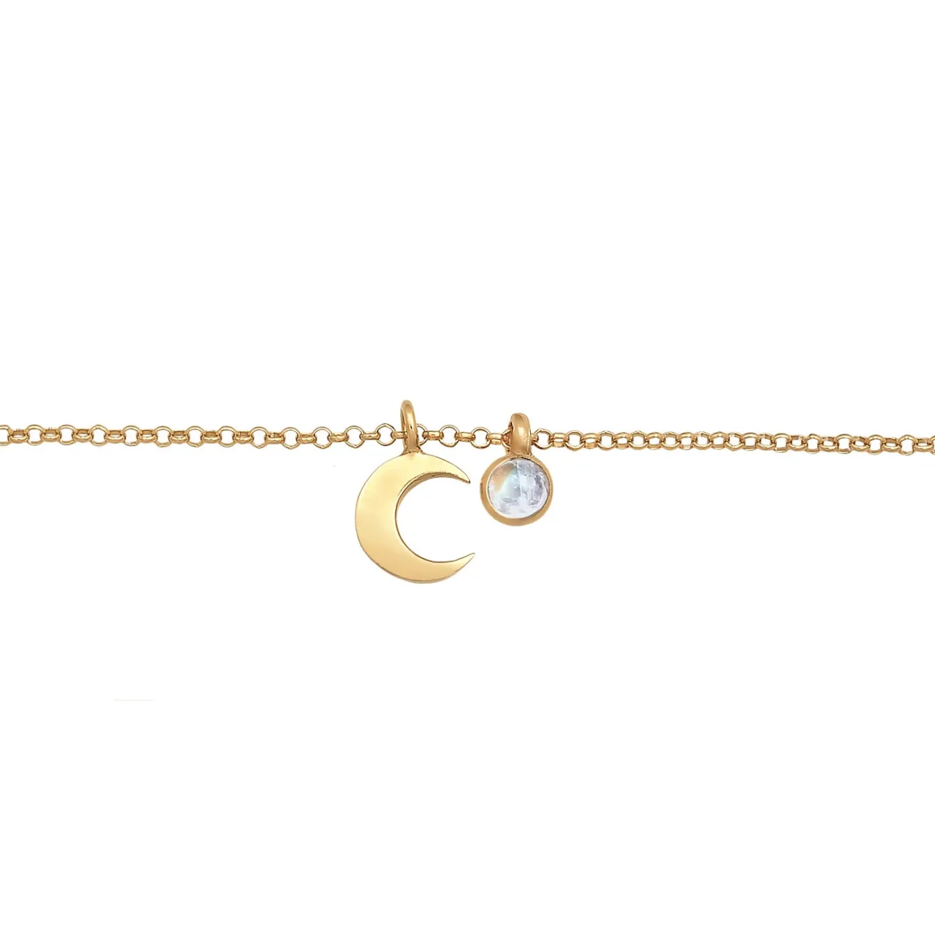 Elli "Choker Halbmond | Mondstein (Weiß)< Symbol-schmuck|Halsketten