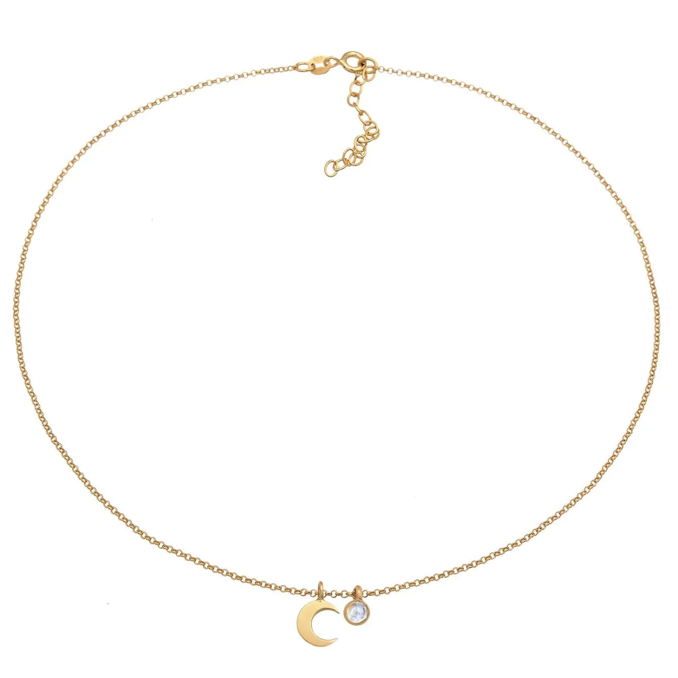 Elli "Choker Halbmond | Mondstein (Weiß)< Symbol-schmuck|Halsketten