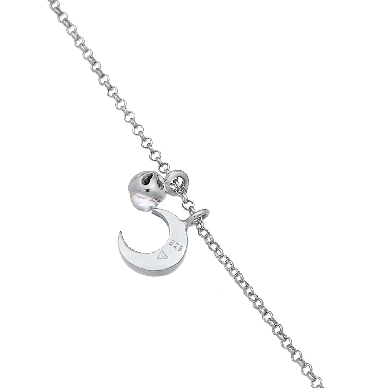 Elli "Choker Halbmond | Mondstein (Weiß)< Symbol-schmuck|Halsketten