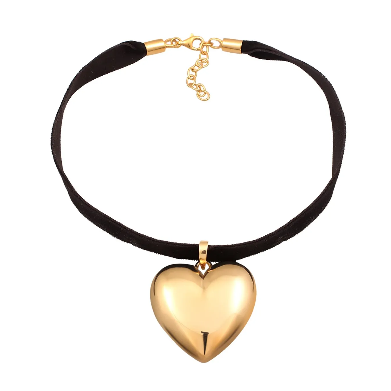 Elli "Choker Herz Anhänger< Vergoldet|Symbol-schmuck