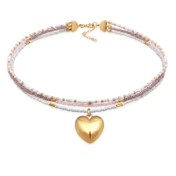 Elli "Choker Herz Beads| Süßwasserzuchtperlen< Symbol-schmuck|Herz-schmuck