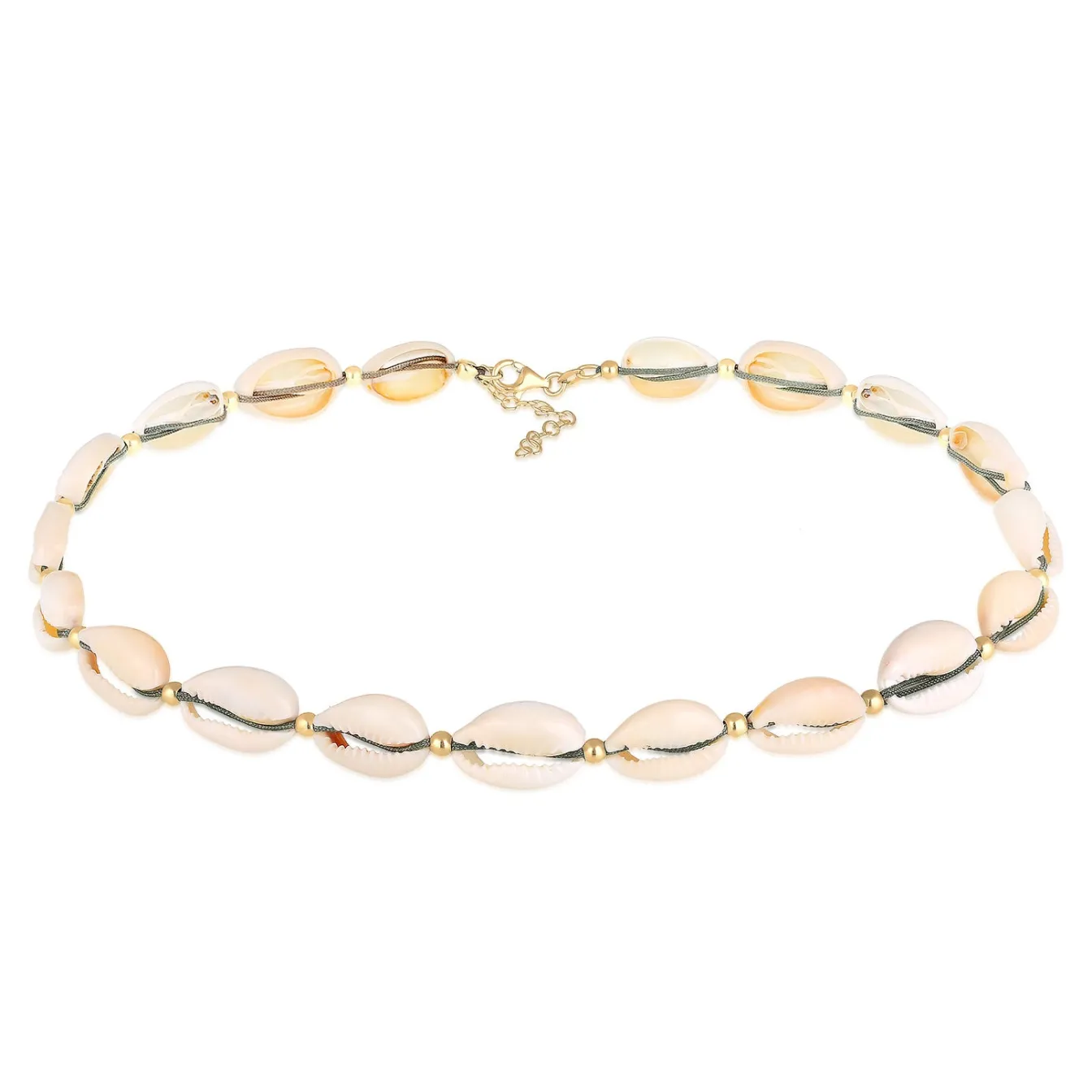Elli "Choker Kauri Muscheln< Halsketten|Vergoldet