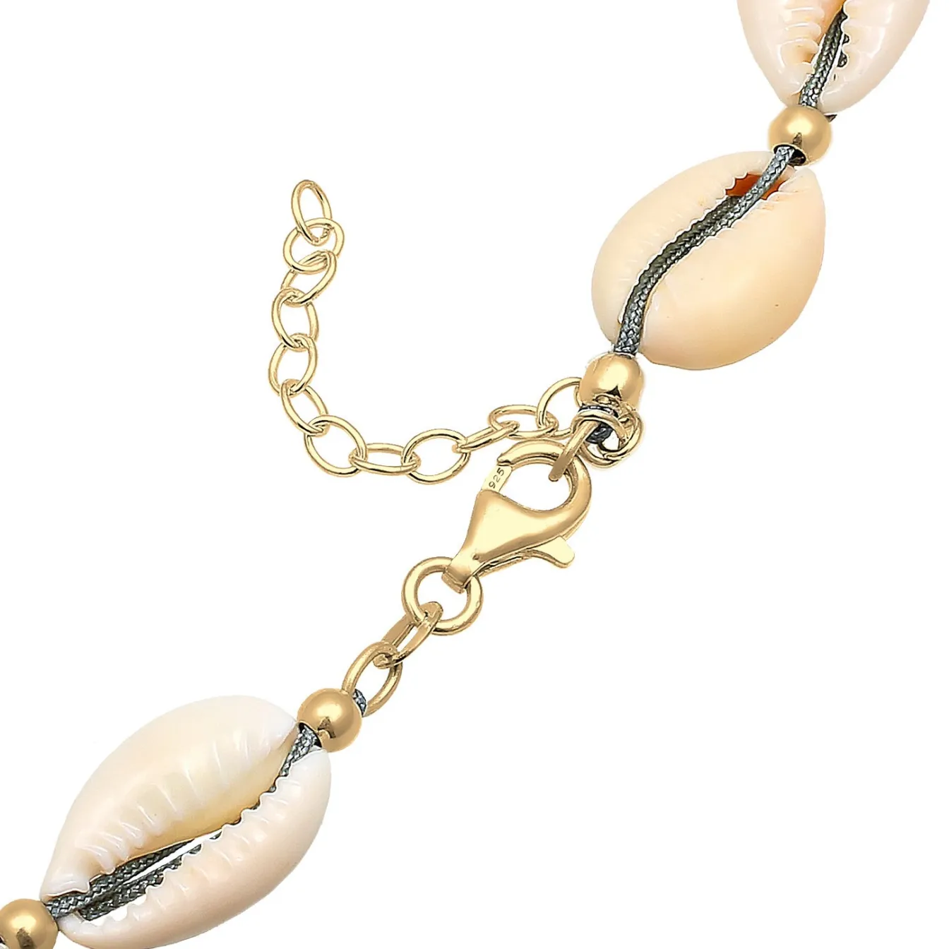 Elli "Choker Kauri Muscheln< Halsketten|Vergoldet