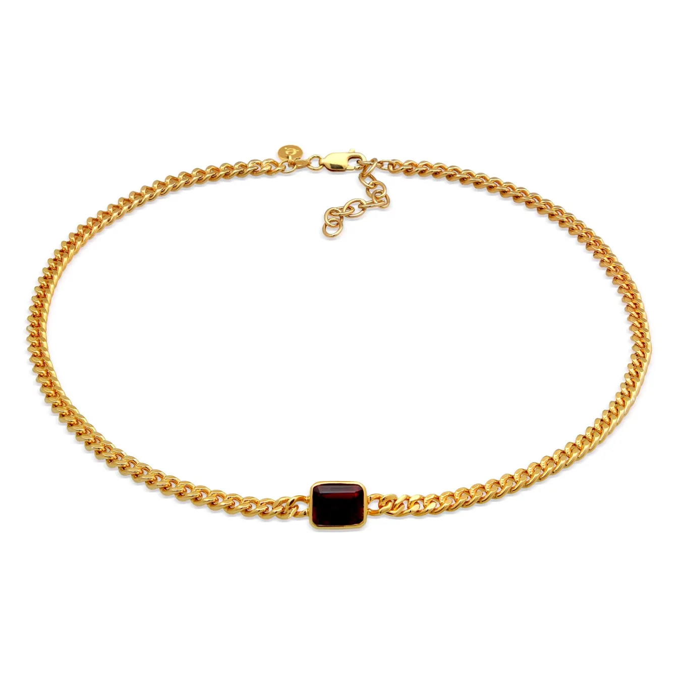 Elli "Choker Klassisch | Granat (Dunkelrot)< Halsketten|Vergoldet