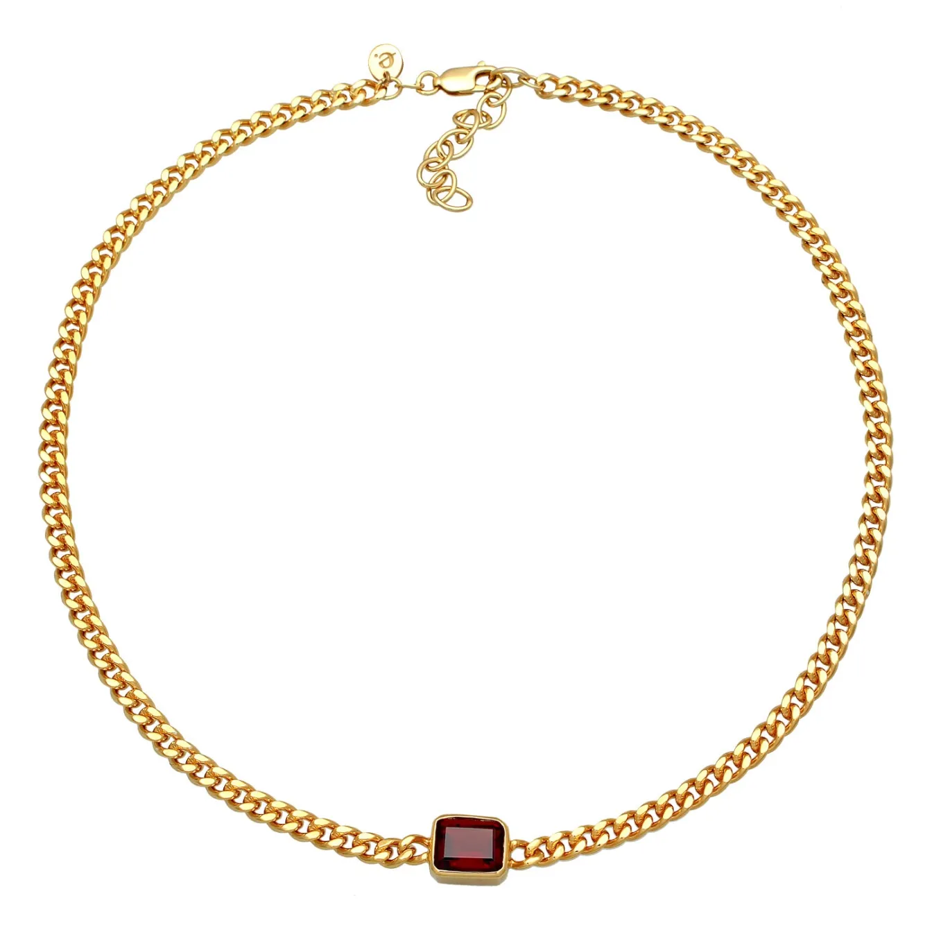 Elli "Choker Klassisch | Granat (Dunkelrot)< Halsketten|Vergoldet