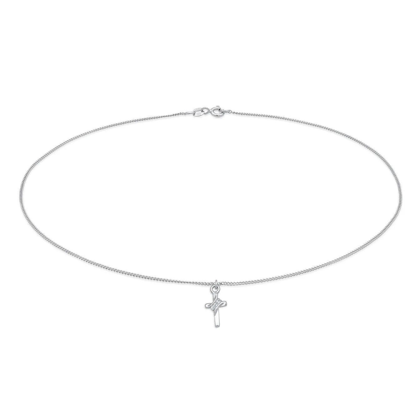 Elli "Choker Kreuz | Kristall (Weiß)< Symbol-schmuck|Halsketten