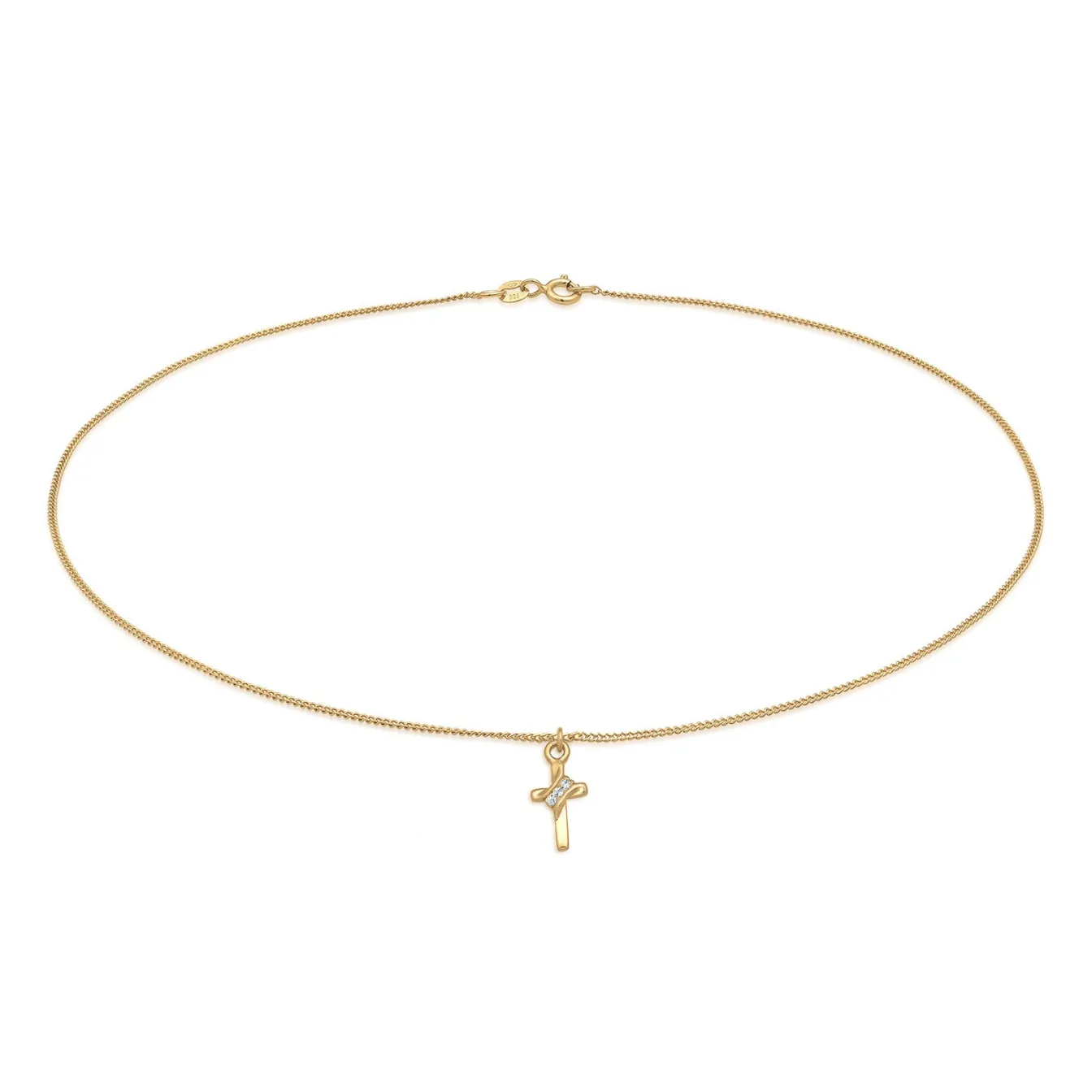Elli "Choker Kreuz | Kristall (Weiß)< Symbol-schmuck|Halsketten