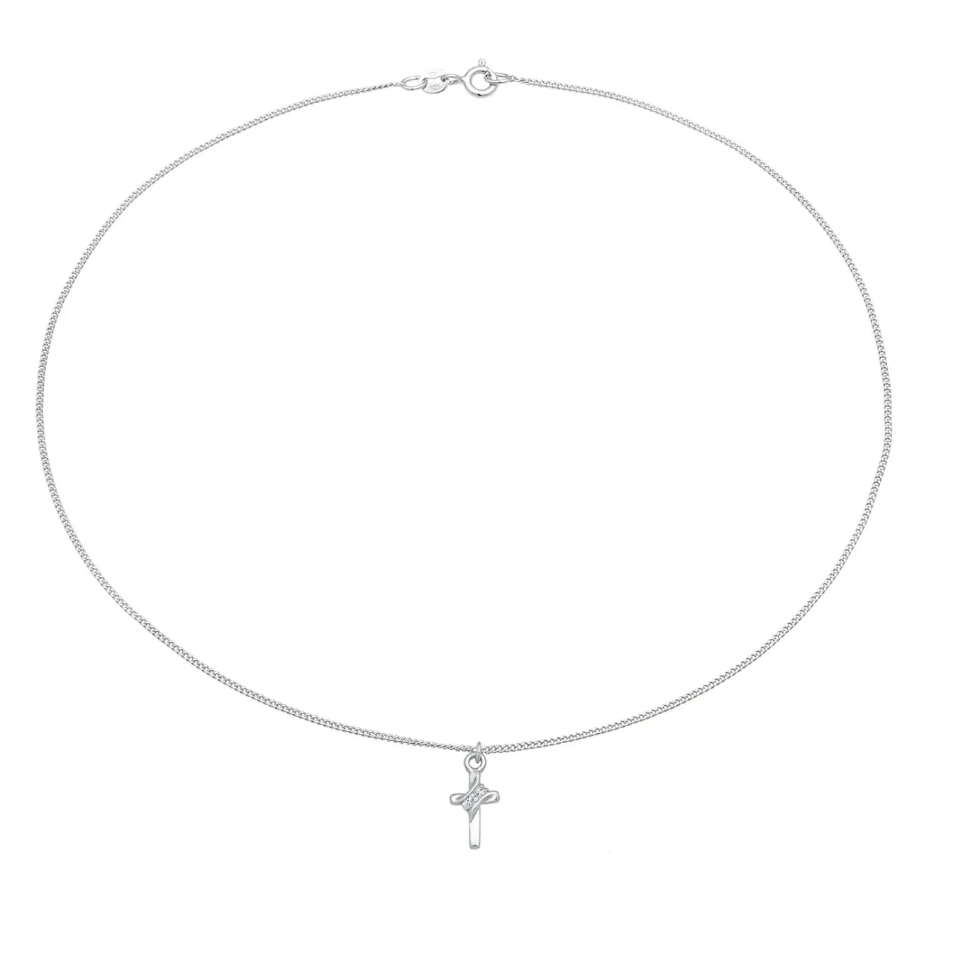 Elli "Choker Kreuz | Kristall (Weiß)< Symbol-schmuck|Halsketten