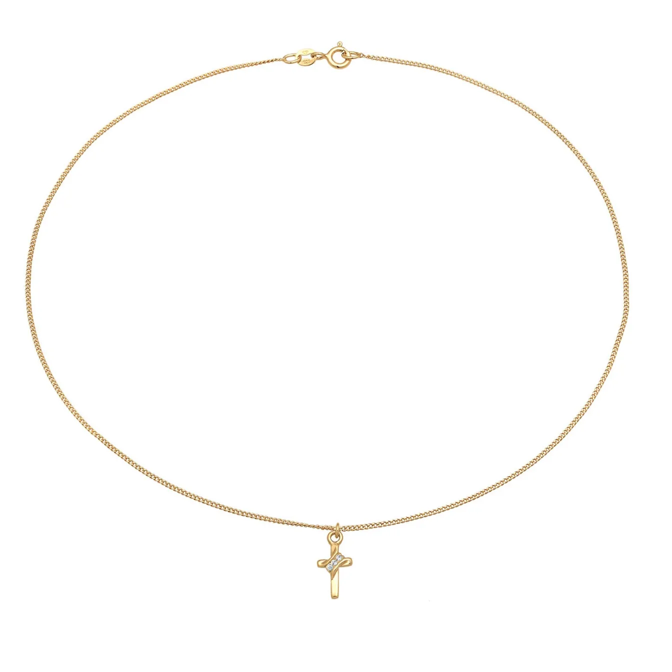 Elli "Choker Kreuz | Kristall (Weiß)< Symbol-schmuck|Halsketten