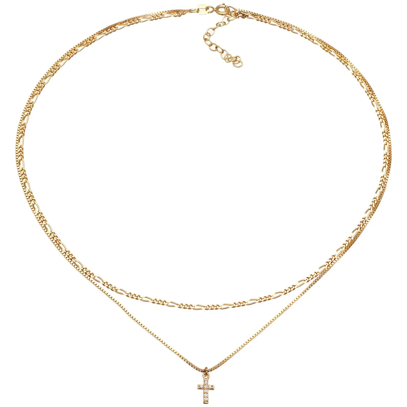 Elli "Choker Kreuz Anhänger | Zirkonia (Weiß)< Symbol-schmuck|Halsketten