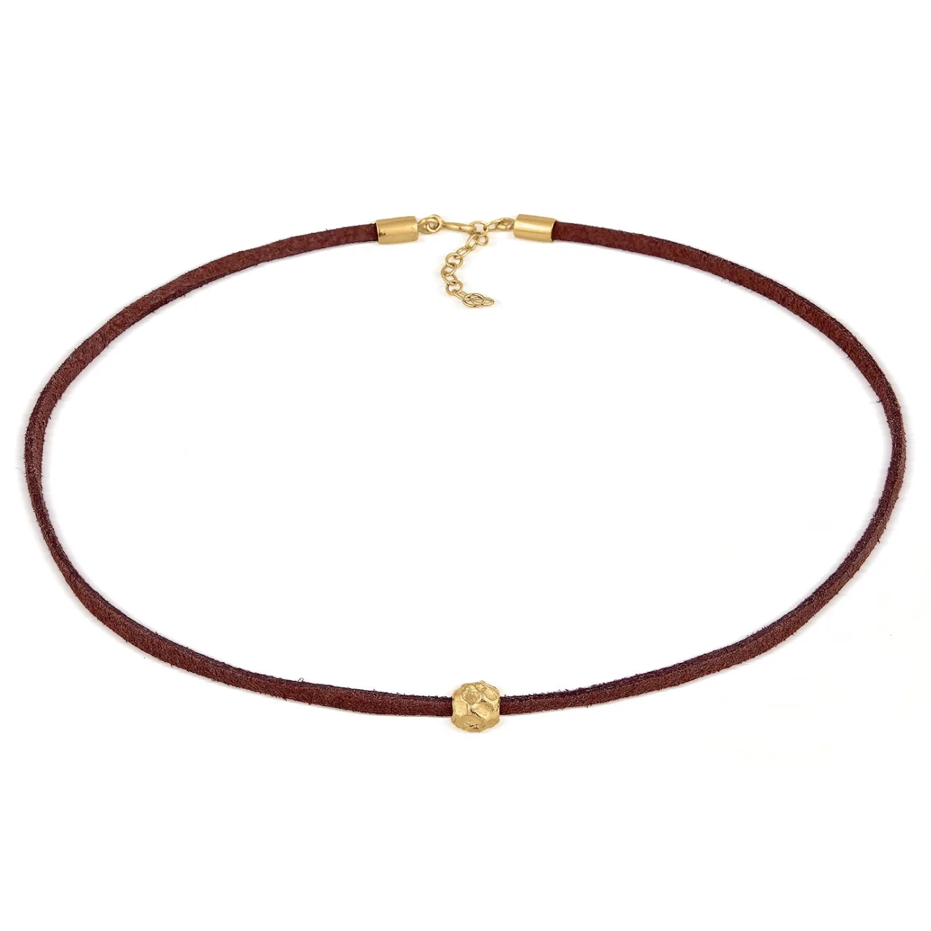 Elli "Choker Kugel | Kunstleder (Schwarz)< Halsketten|Silber