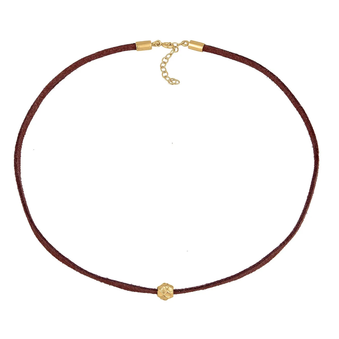Elli "Choker Kugel | Kunstleder (Schwarz)< Halsketten|Silber