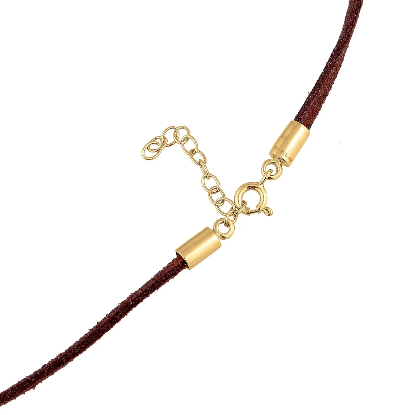 Elli "Choker Kugel | Kunstleder (Schwarz)< Halsketten|Silber