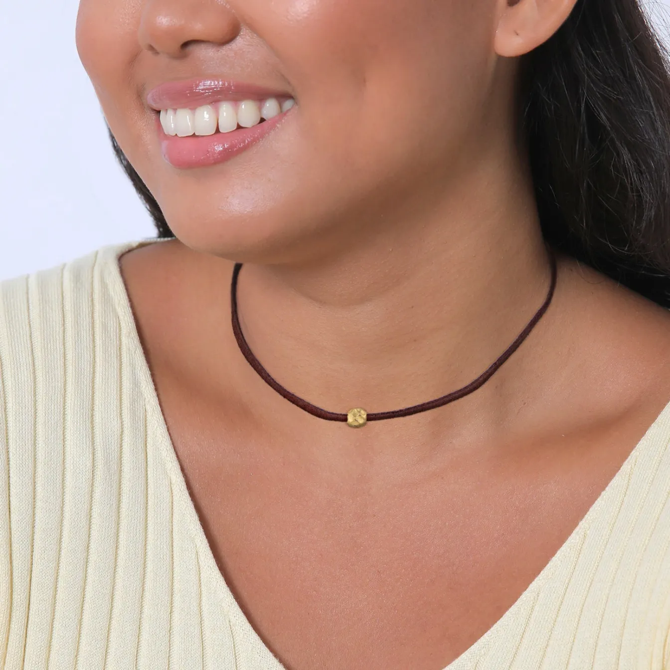 Elli "Choker Kugel | Kunstleder (Schwarz)< Halsketten|Silber