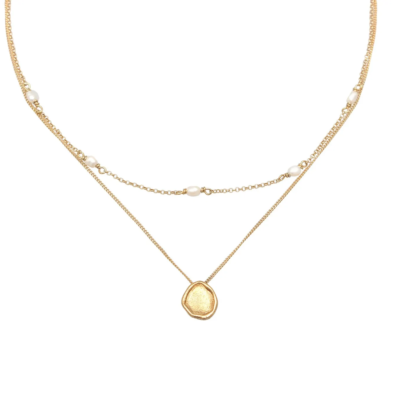 Elli "Choker Layer Coin< Halsketten|Vergoldet