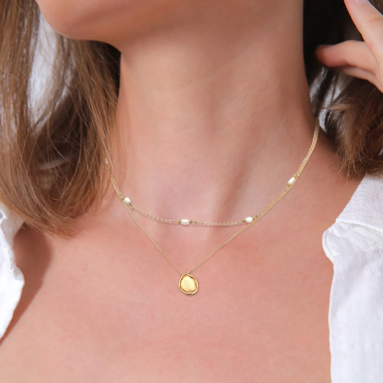 Elli "Choker Layer Coin< Halsketten|Vergoldet