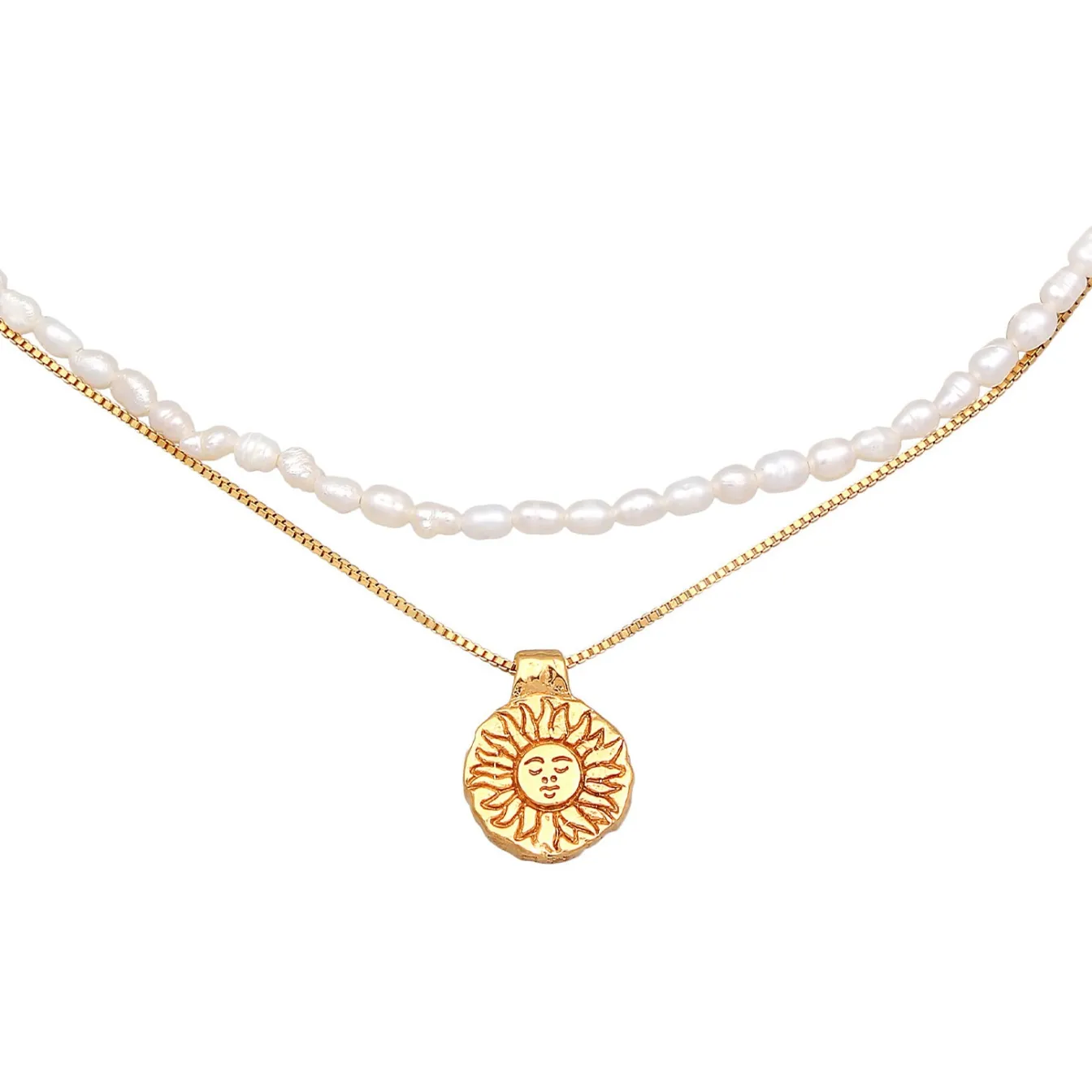 Elli "Choker Layer Sonne Süßwasserperlen 925 Silber< Symbol-schmuck|Perlen