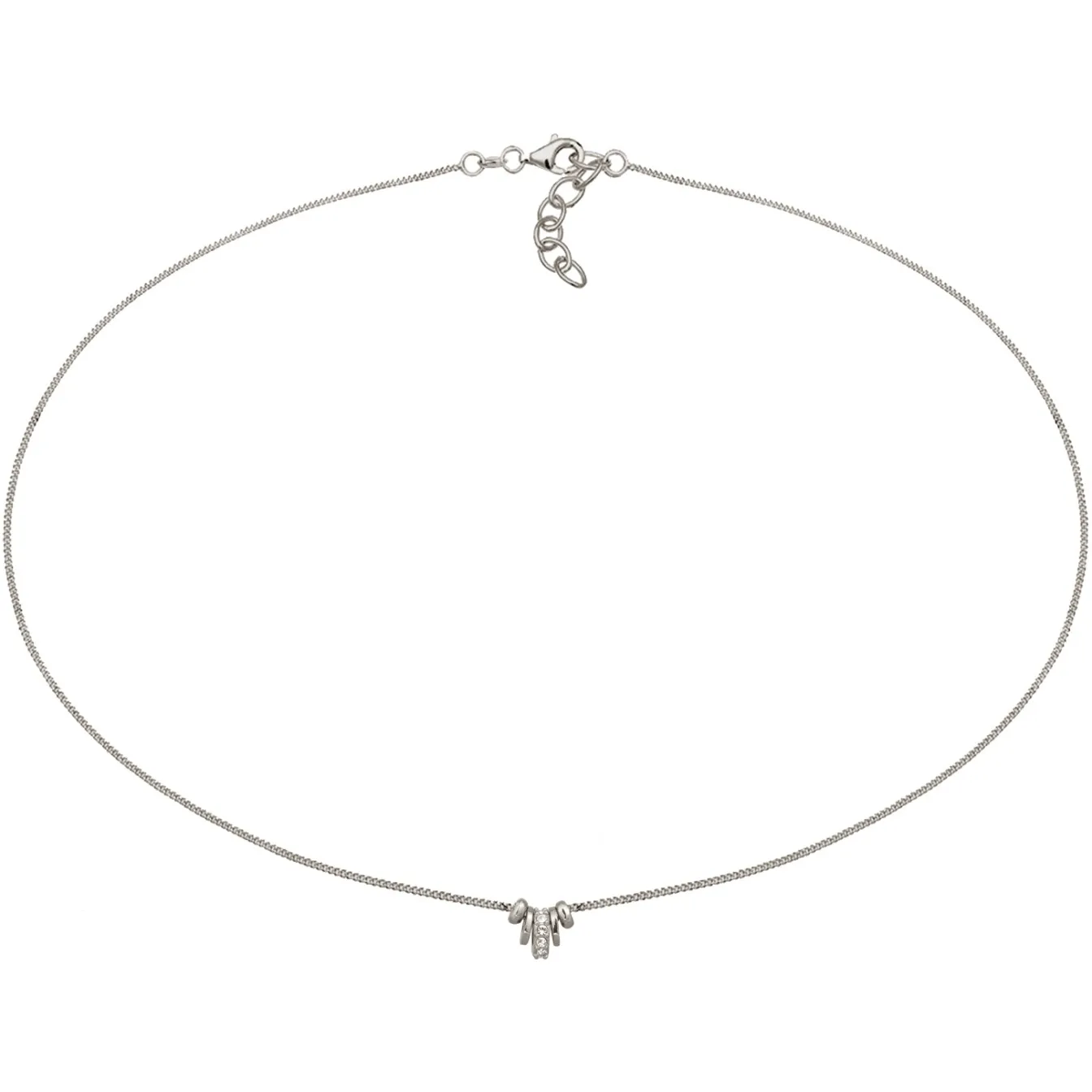 Elli "Choker mit Anhänger | Glas Kristalle (Weiß)< Vergoldet|Halsketten