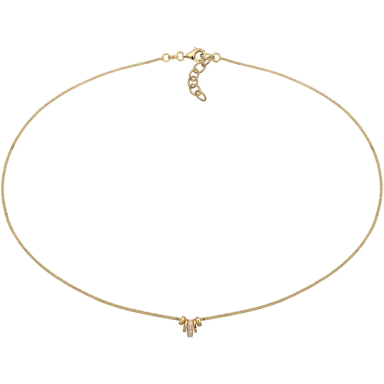 Elli "Choker mit Anhänger | Glas Kristalle (Weiß)< Vergoldet|Halsketten