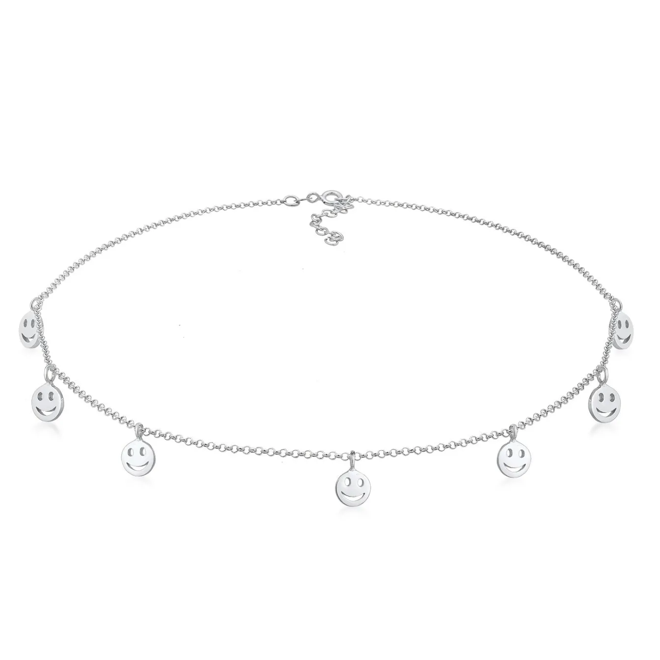 Elli "Choker mit Smiling Face< Halsketten|Silber