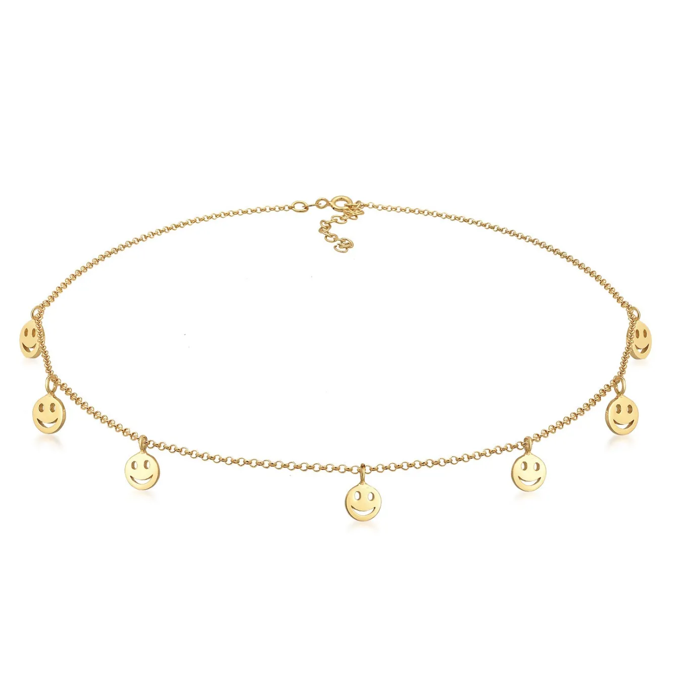 Elli "Choker mit Smiling Face< Halsketten|Silber