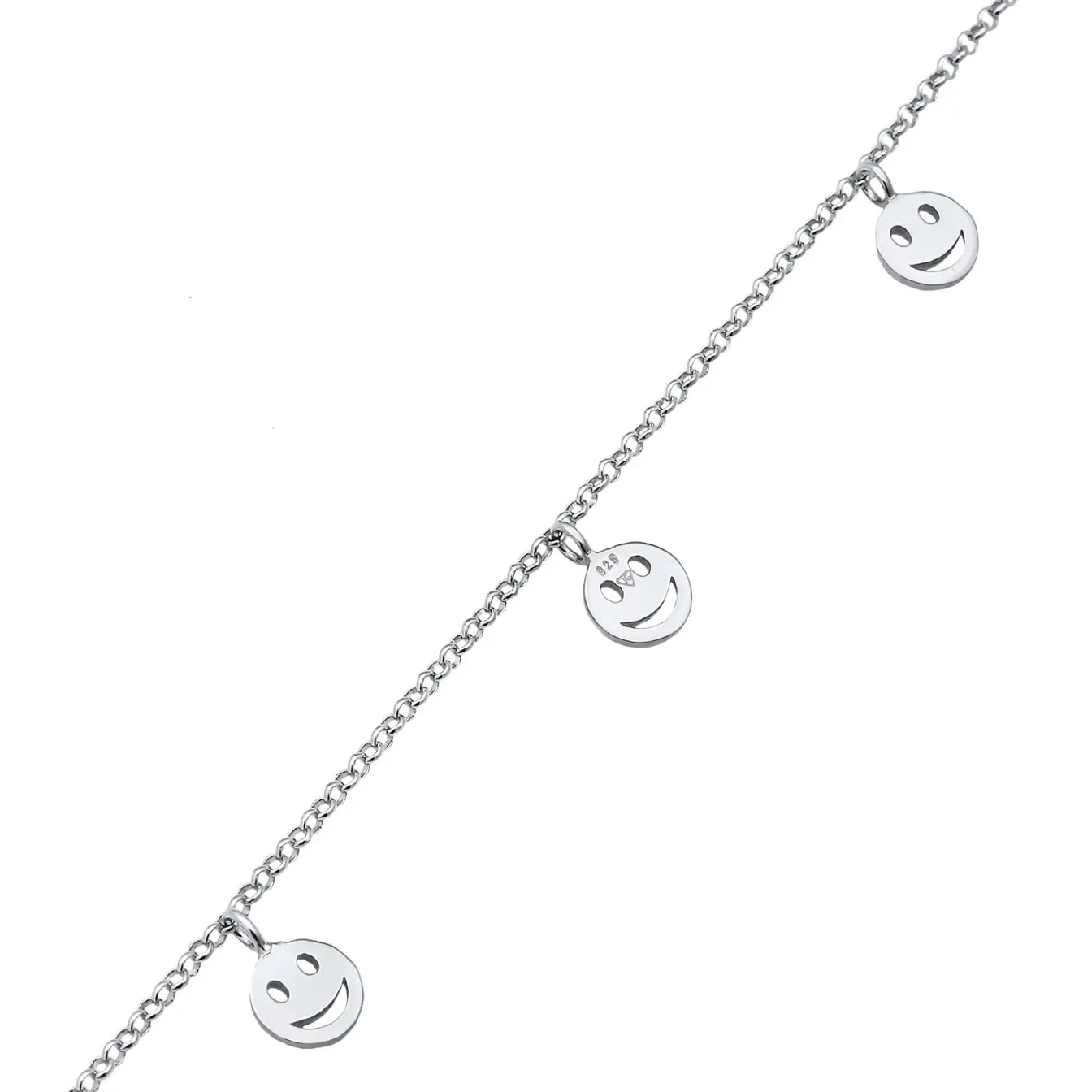 Elli "Choker mit Smiling Face< Halsketten|Silber